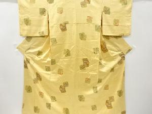 リサイクル　色紙に蝶草花模様小紋着物